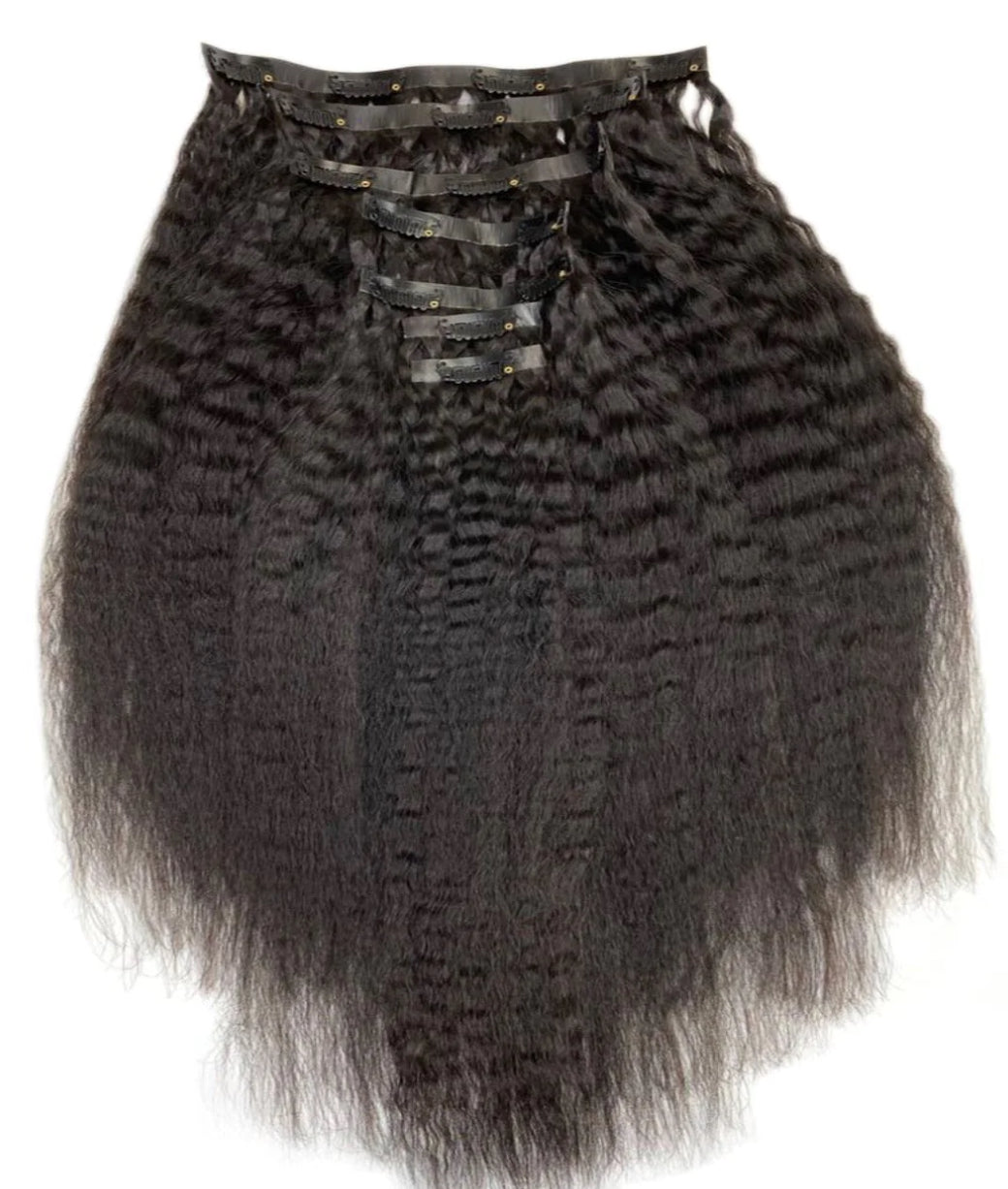 Kinky/Yaki Seamless Clip In Hair Extension